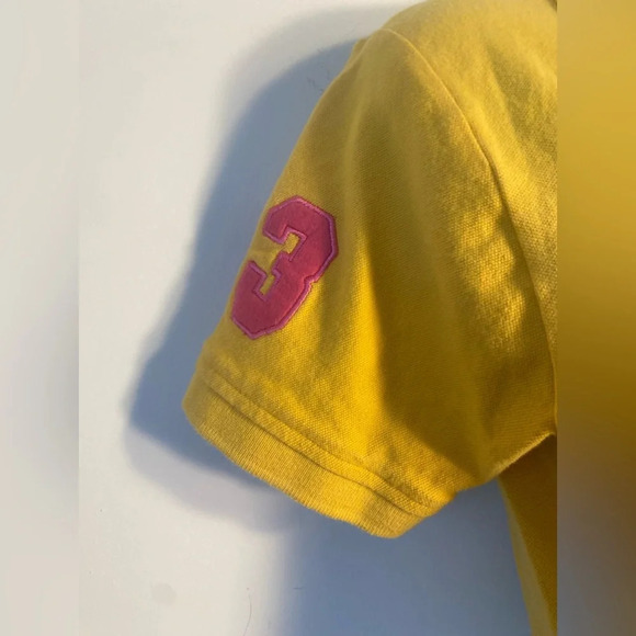RESERVED Ralph Lauren Polo|| Yellow and Pink the skinny polo, Size large - Picture 4 of 8